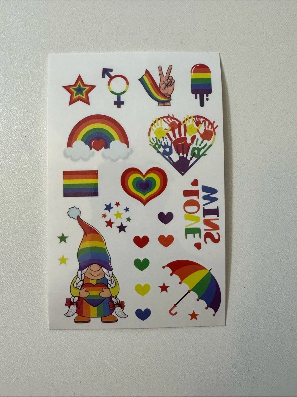 PRIDE Rainbow Button, Sticker, Face Paint Set